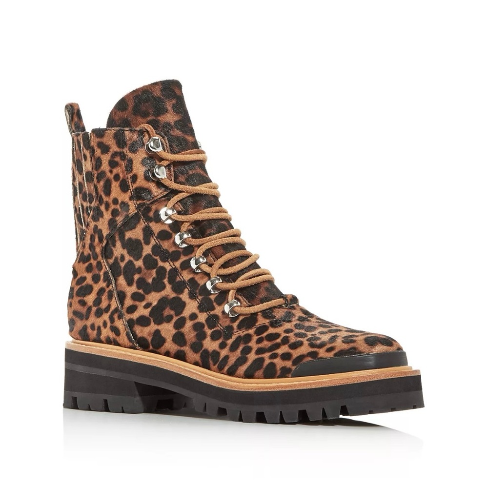 Marc Fisher Leopard Print Combat Boots